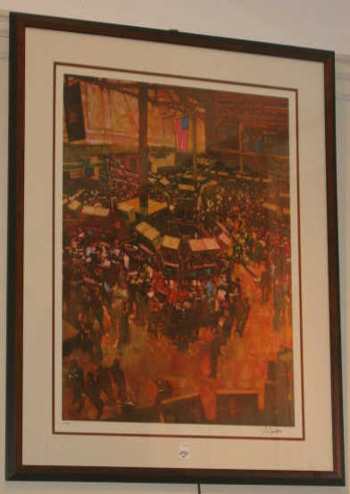 Appraisal: BERNIE FUCHS AMERICAN B Stock Exchange two images numbered and