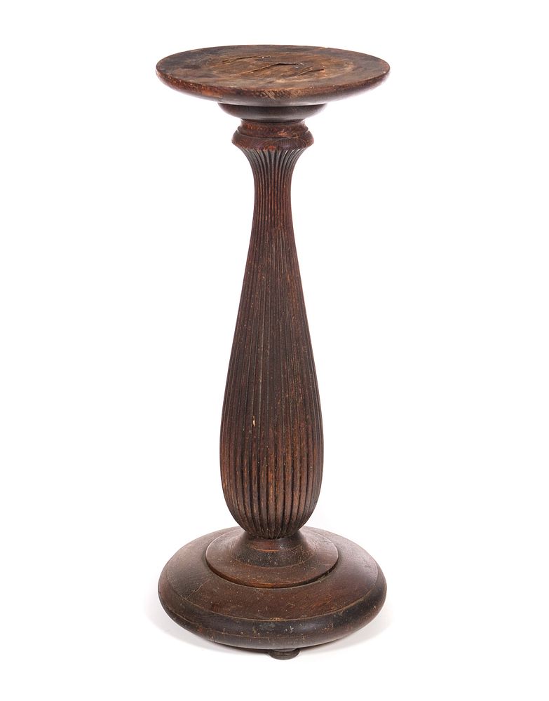 Appraisal: Fluted Oak Pedestal Fluted Oak Pedestal Dimension Condition Item has