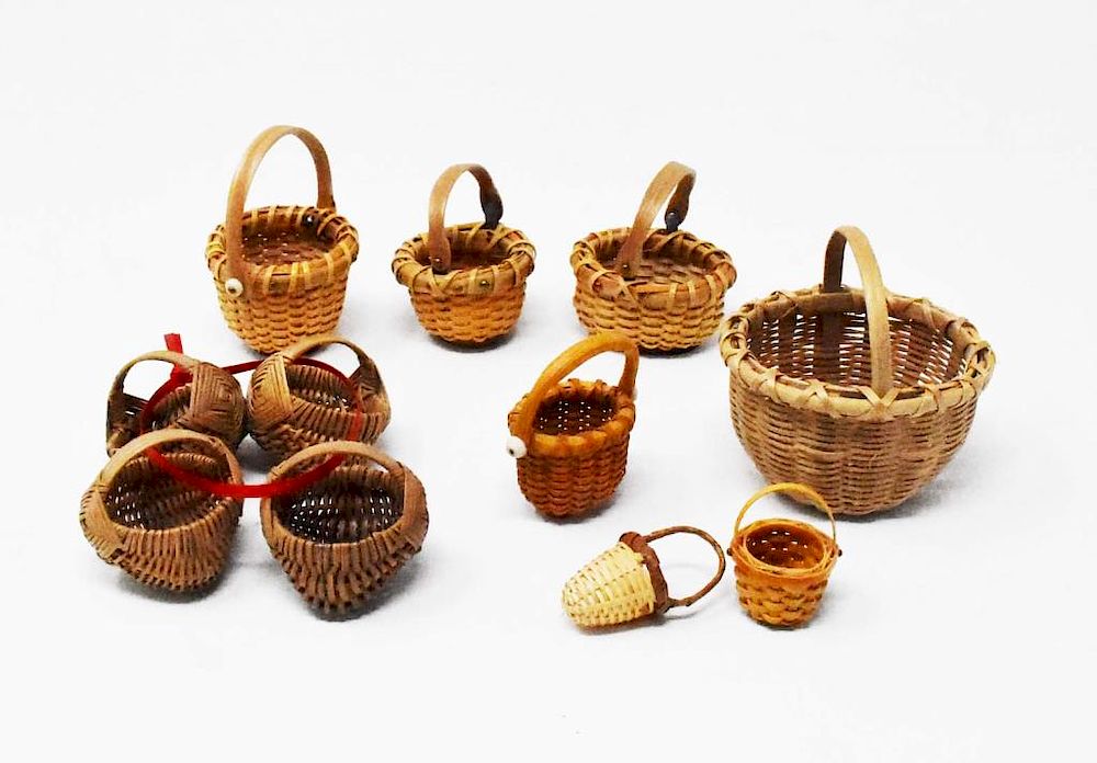 Appraisal: miniature baskets miniature baskets Condition Condition reports for specific items