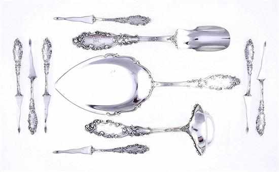 Appraisal: Gorham Luxembourg serving pieces and nutpick set Rhode Island circa