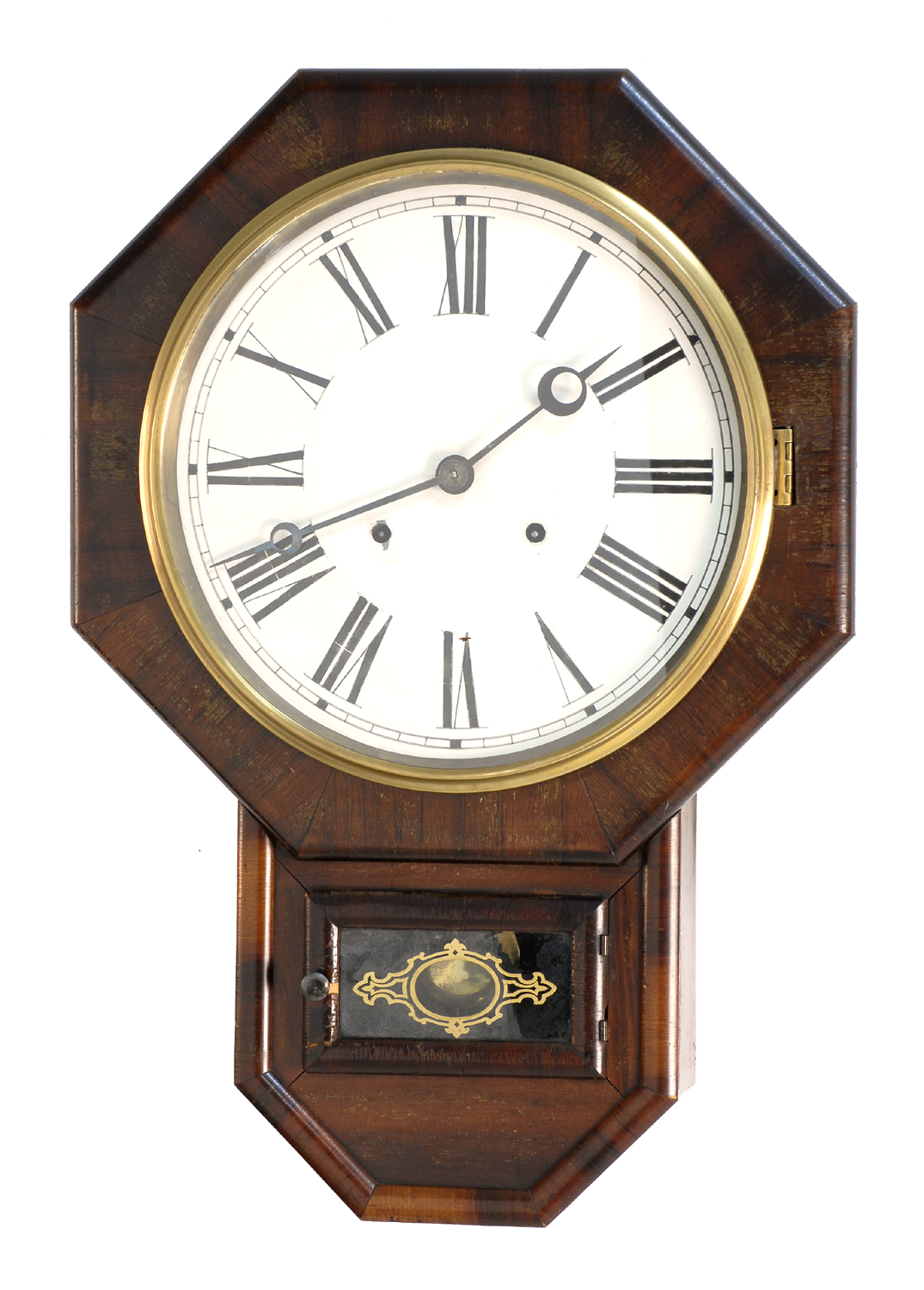 Appraisal: WATERBURY WALL REGULATOR CLOCK in mahogany veneer case Height ConditionNot