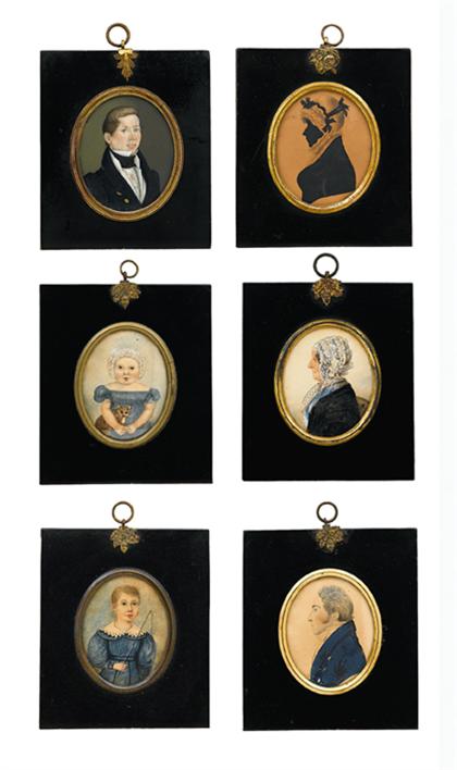 Appraisal: English School early th century six miniature portraits Including a