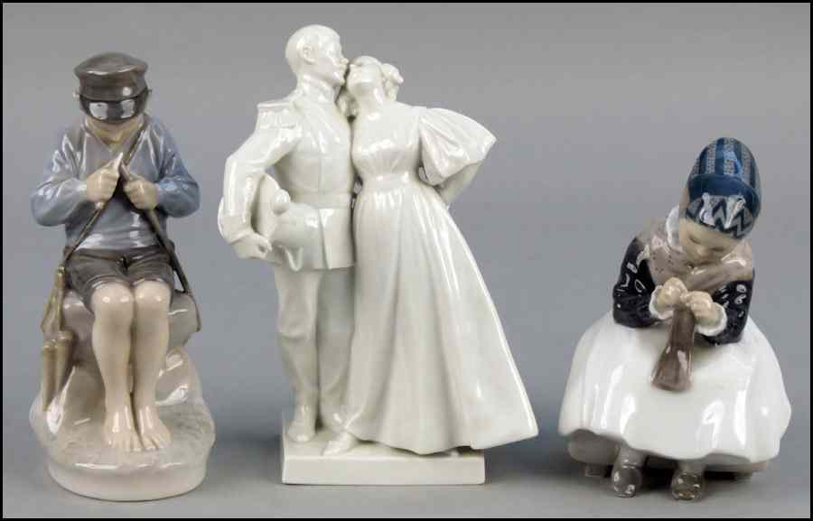 Appraisal: TWO ROYAL COPENHAGEN PORCELAIN FIGURES and Together with a Royal