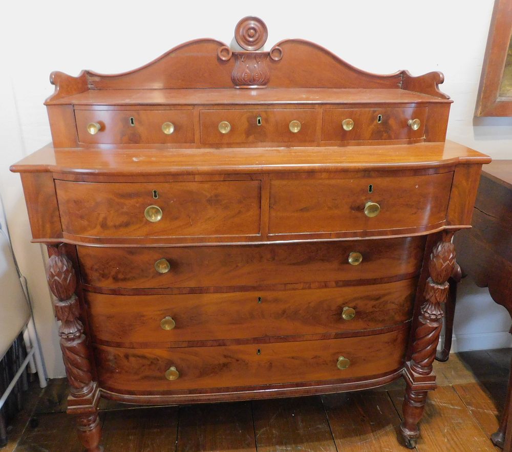 Appraisal: FEDERAL CARVED TALL CHEST Large Federal period American tall chest