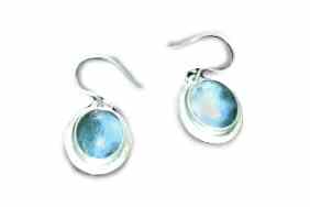 Appraisal: A Navajo Sterling Silver and Moss Agate Drop Earrings Harvey