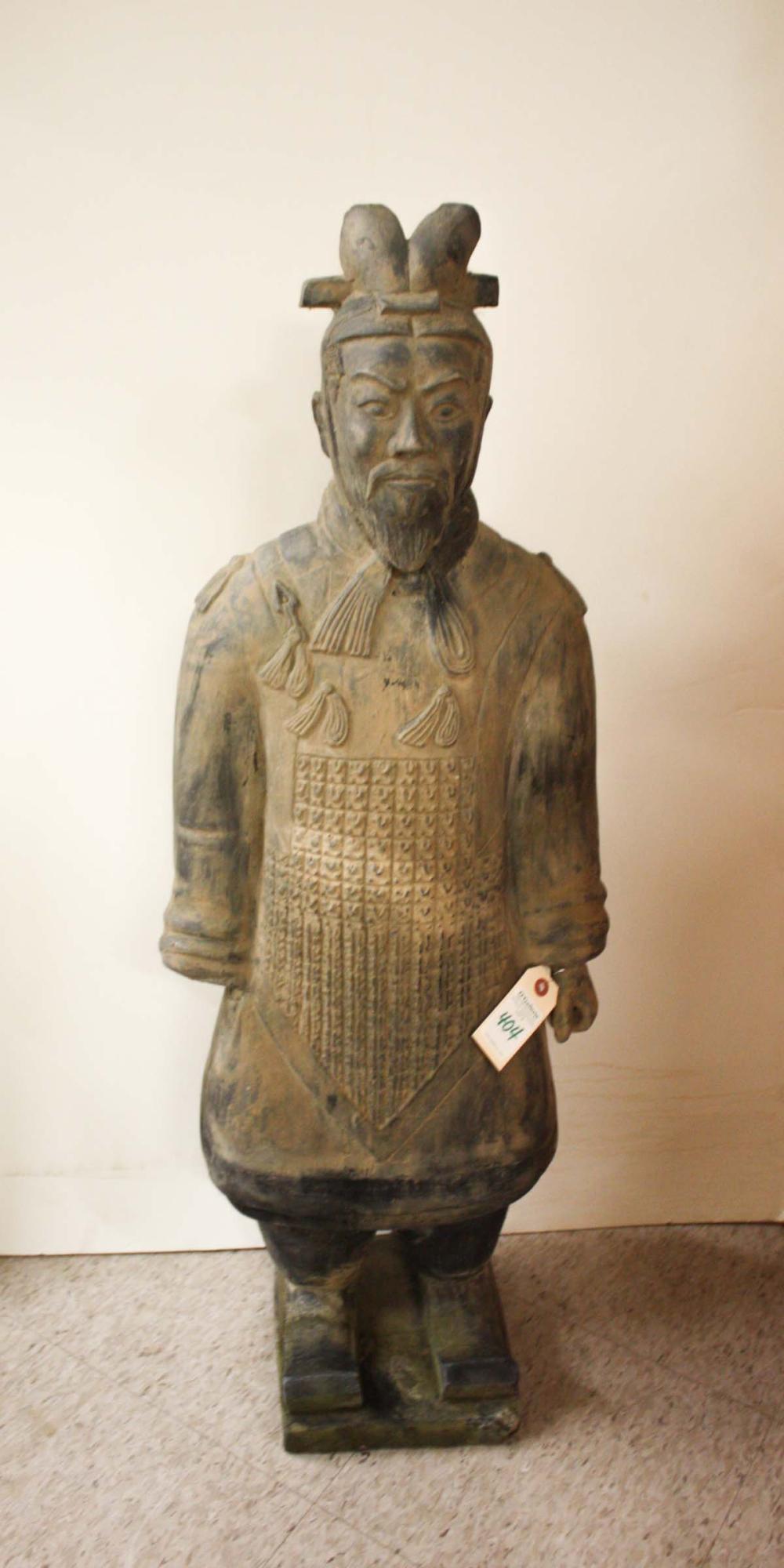 Appraisal: CHINESE TERRACOTTA TOMB FIGURE representing the Terracotta Army tomb figures