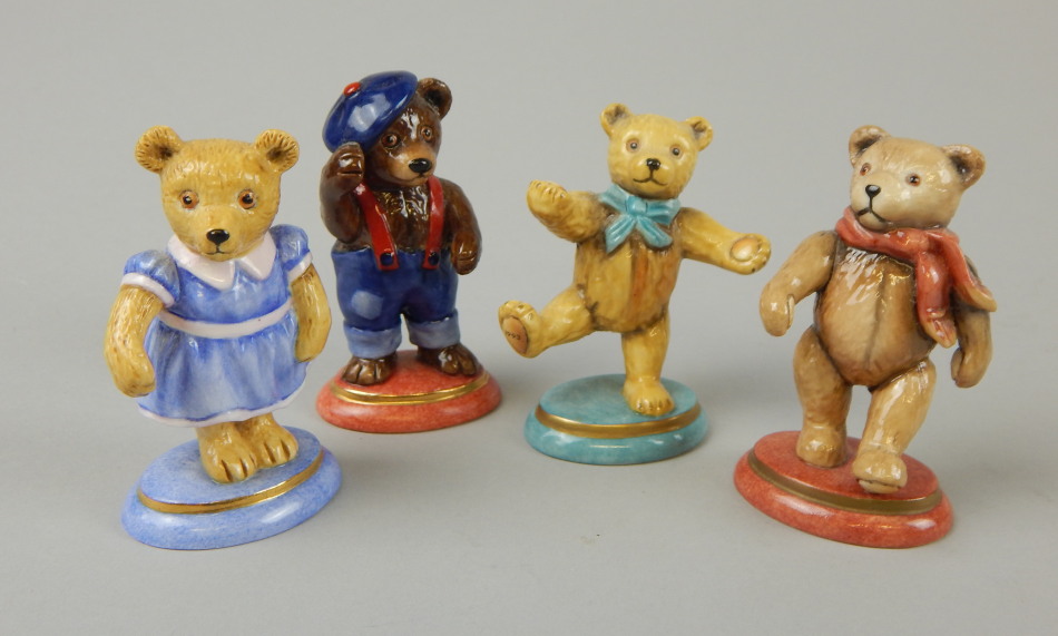 Appraisal: Four late thC HD Teddy bear figures to include Walking