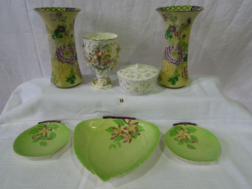 Appraisal: A collection of ceramics including a Carltonware green ground dish