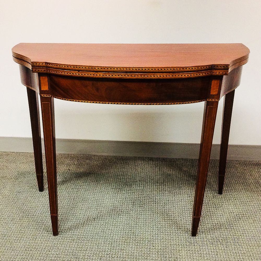 Appraisal: Federal-style Inlaid Mahogany Card Table Federal-style Inlaid Mahogany Card Table