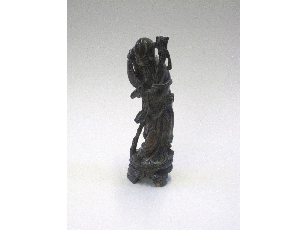 Appraisal: Carved wooden figure of a sage