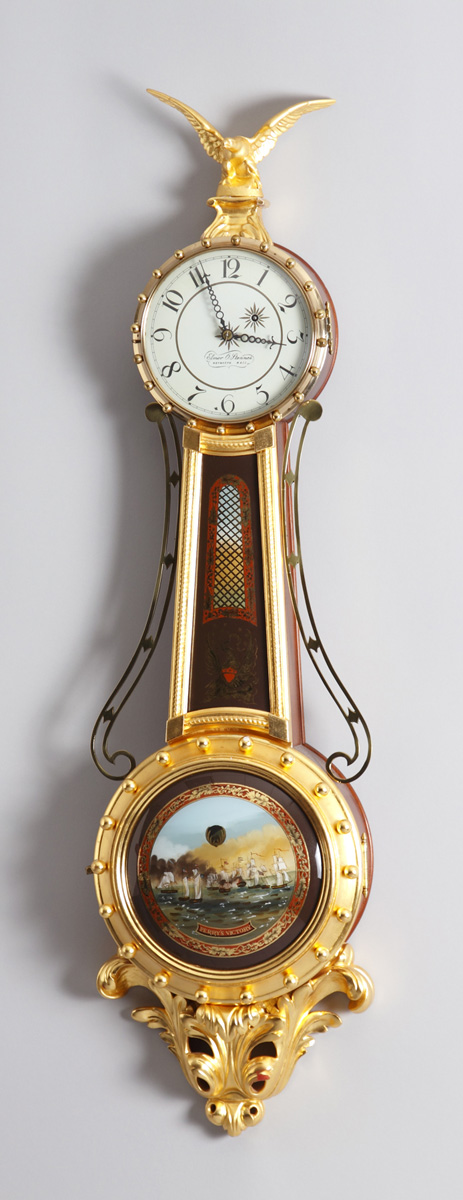 Appraisal: Elmer Stennes Girandole Banjo Clock Mahogany and gilt wood case