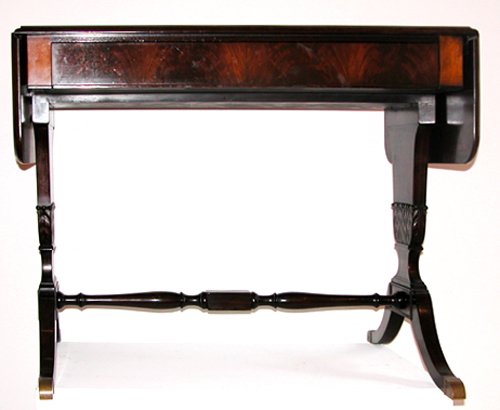 Appraisal: Artist Title Duncan Phyfe style mahogany sofa table with carved