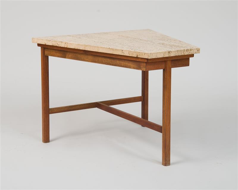 Appraisal: Side Table c Travertine walnut x x in Estimate -