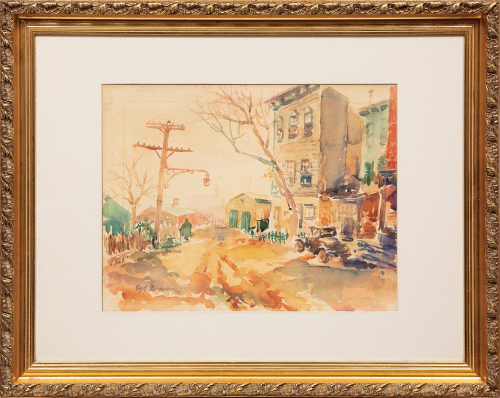 Appraisal: Syd Browne American New York - Street Scene watercolor and