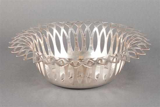 Appraisal: American sterling silver reticulated bowl International th century in H