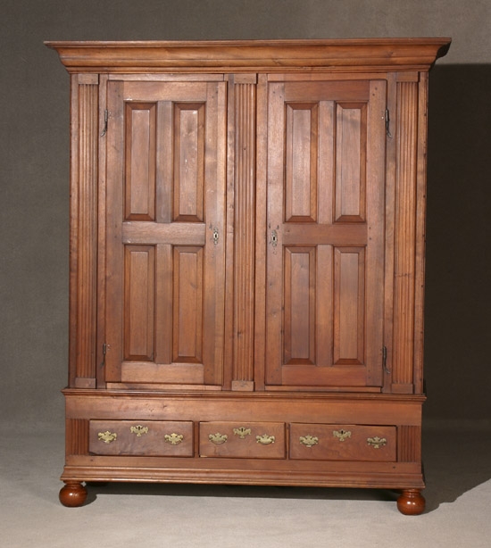 Appraisal: Chippendale Walnut Kas Pennsylvania Circa - Feet and brasses replaced