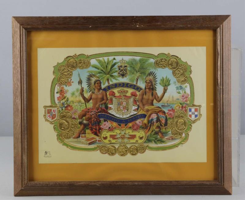 Appraisal: Indigo Cigar Lithograph Label In Frame This is a framed