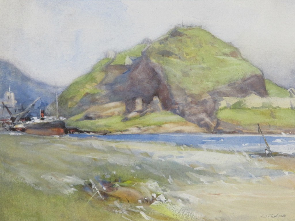 Appraisal: ROBERT THORNE WAITE Watercolour 'Dumbarton Rock' signed recto and with