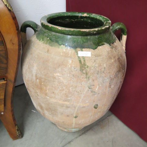 Appraisal: Antique Pottery Olive Jar green glaze at top