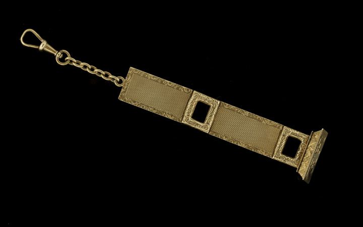 Appraisal: Unusual Continental Eighteen-Karat Yellow Gold Gentleman's Watch Fob ca composed