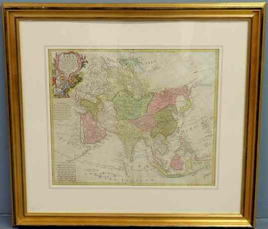 Appraisal: Hand-colored map of Asia c by T C Lotter x