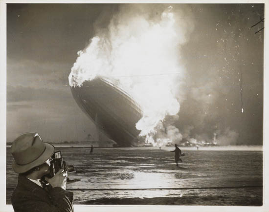 Appraisal: HINDENBURG Group of photographs of the Hindenburg explosion one with