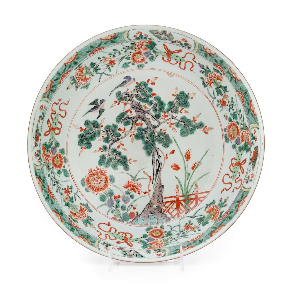 Appraisal: A Famille Verte Porcelain Basin Diam in cm A Famille