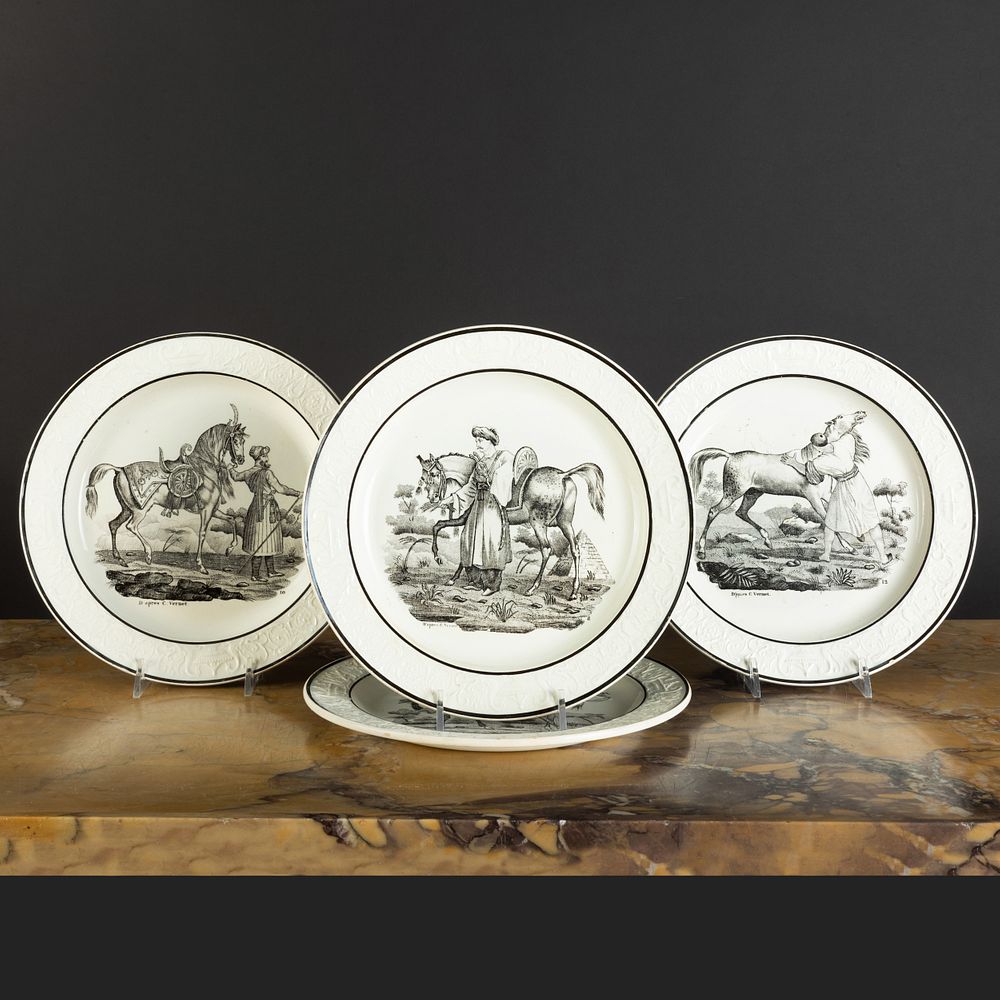 Appraisal: Set of Four Choisy le Roi Transfer Printed Creamware Plates