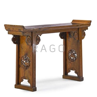 Appraisal: CHINESE ALTAR TABLE Hard wood with carved decoration th c