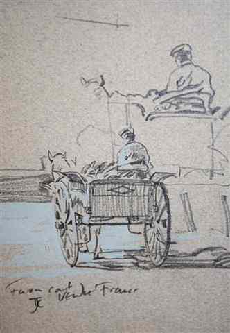 Appraisal: THOMAS JOHN COATES b 'Farm Cart Vendee France' signed with