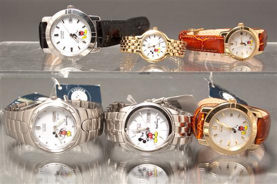 Appraisal: Six Citizen Eco-Drive Mickey Mouse wrist watches