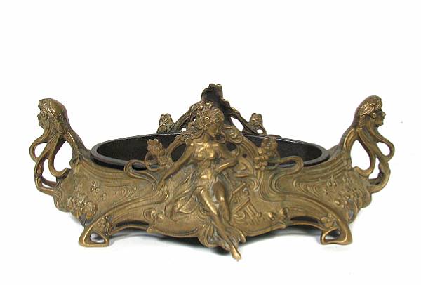 Appraisal: An Art Nouveau bronze centerpiece height in width in depth