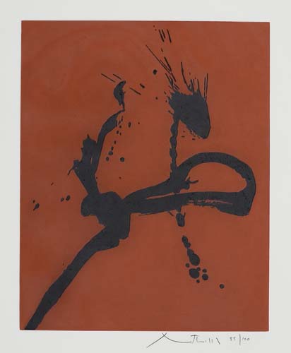 Appraisal: ROBERT MOTHERWELL Gesture IV Color aquatint and lift-ground aquatint printed