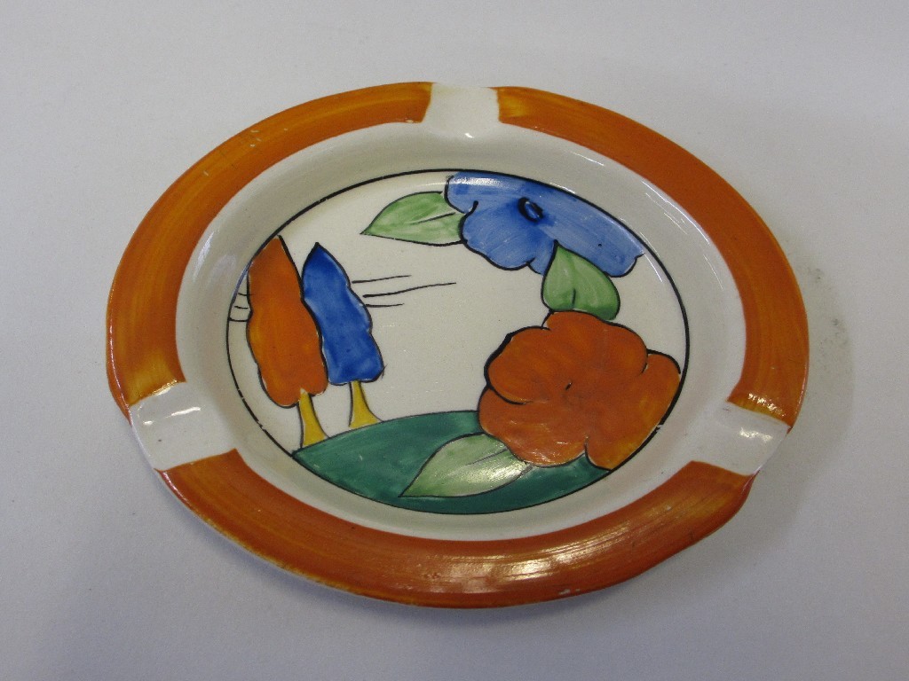 Appraisal: Clarice Cliff Fantasque Bizarre Poplar pattern ashtray