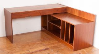 Appraisal: Danish Two Danish teakwood two-piece desk that can be extended