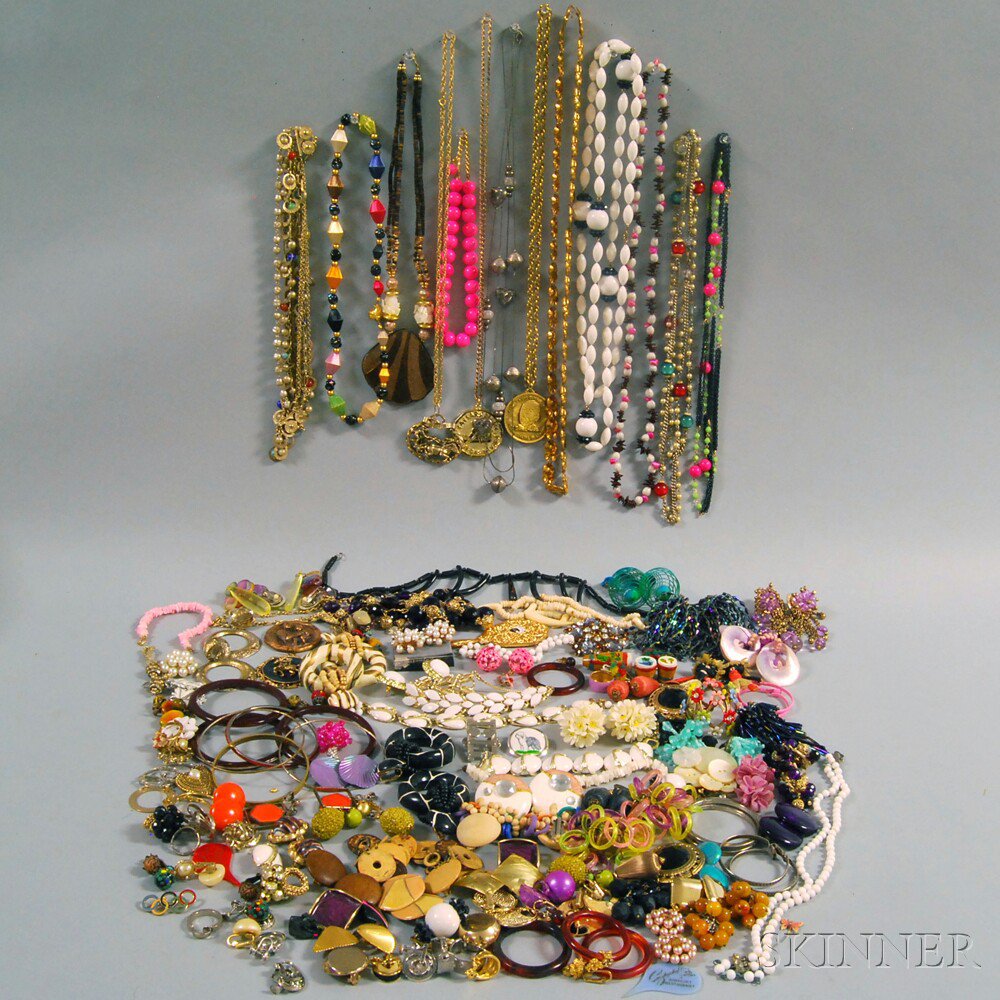 Appraisal: Large Group of Assorted Costume Jewelry including beaded necklaces floral