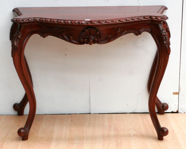 Appraisal: A Louis XV style mahogany console table cm wide cm