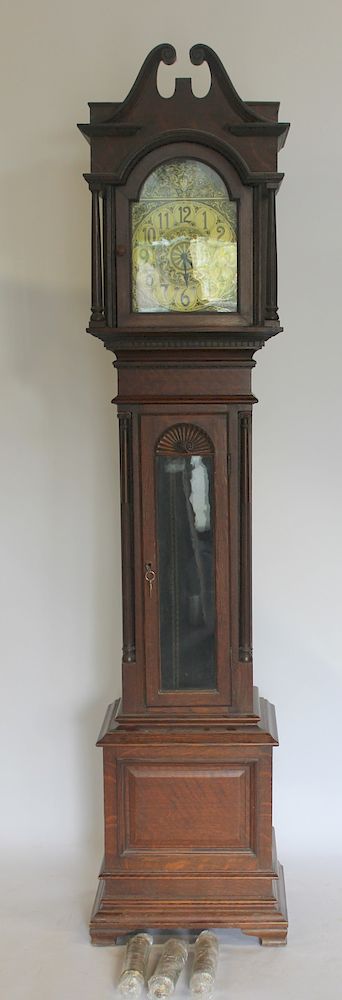 Appraisal: Antique Oak Tallcase Clock Nice original patina and from a