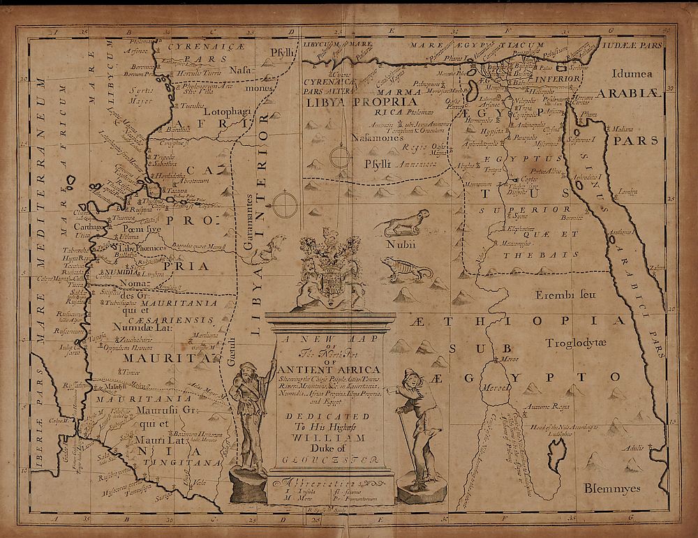 Appraisal: Edward Wells Historical Map of North Africa Edward Wells engraved