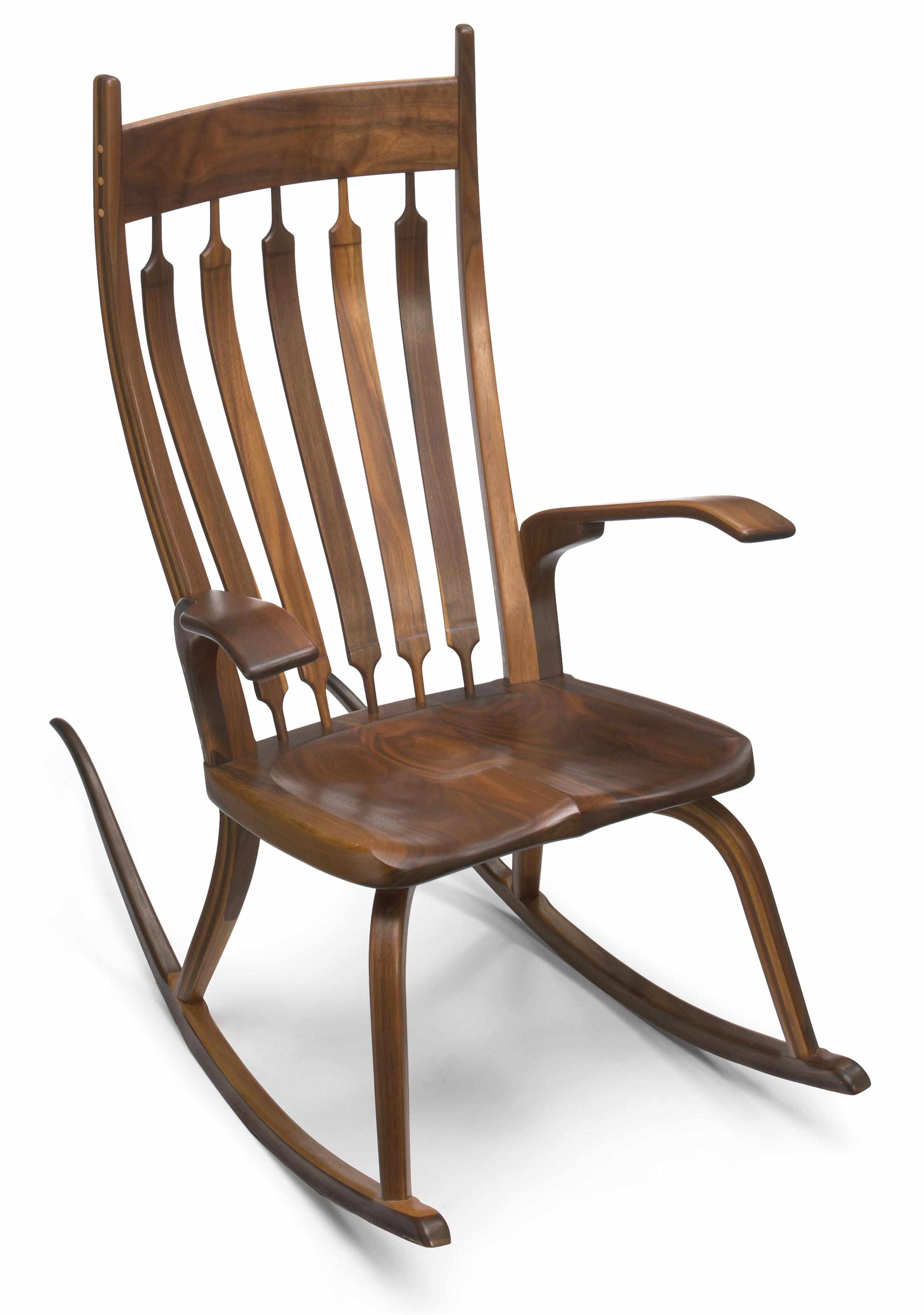 Appraisal: Lyle Otten American born Rocking Chair walnuthas applied Lyle Otten