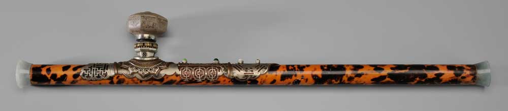 Appraisal: Opium Pipe Chinese th or th century shaft with tortoiseshell