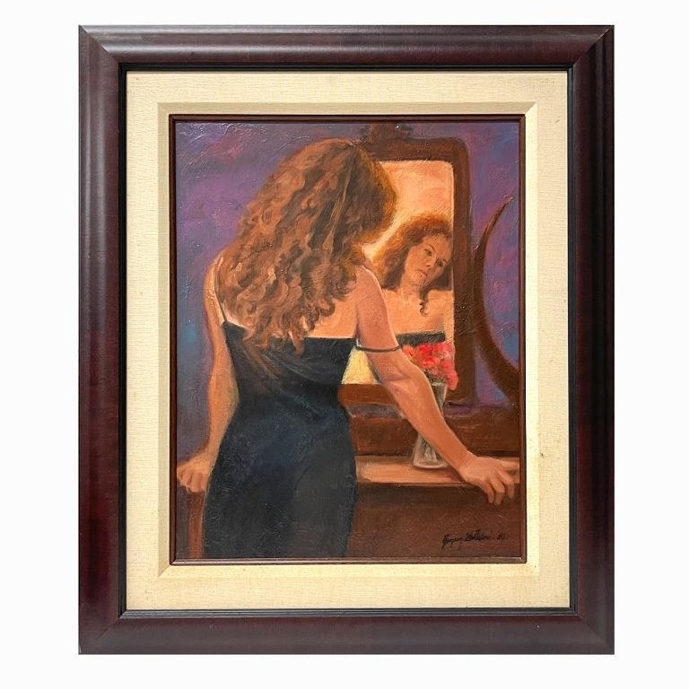 Appraisal: Gregory Wilhelmi Girl with Red Flowers Gregory Wilhelmi Girl with