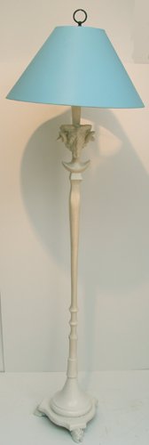 Appraisal: After Giacometti painted plaster rams head floor lamp with three