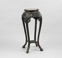 Appraisal: Carved Asian Plant Stand Very nice plant stand with neatly