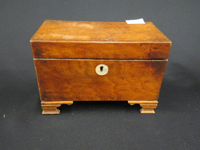 Appraisal: Mahogany Tea Caddy Box footed th century