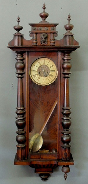 Appraisal: Vienna wall Regulator clock th c with a carved case