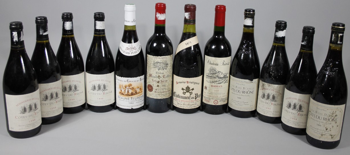 Appraisal: Various red wine to include Chateauneuf Du Pape cm high