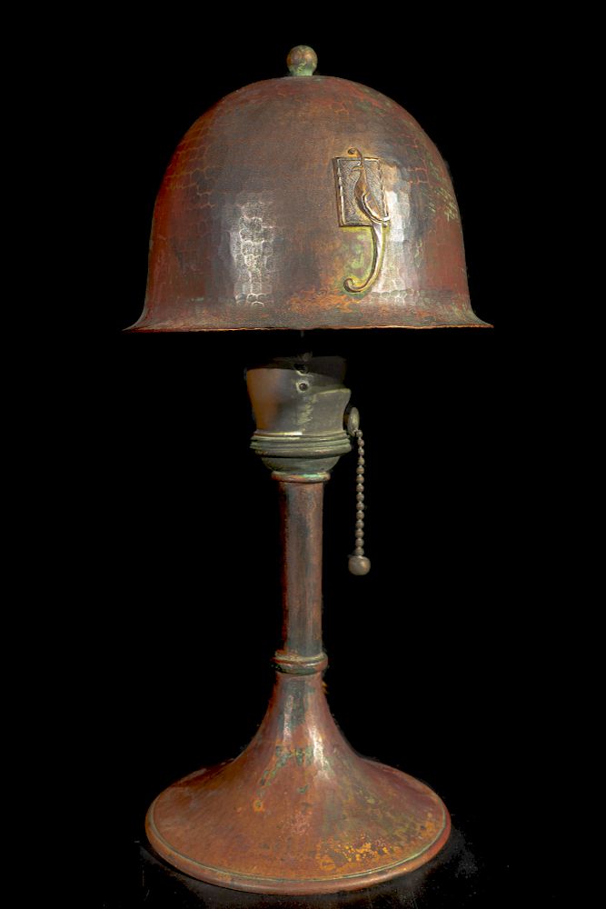 Appraisal: Roycroft Hand Hammered Copper Parrot Lamp Signed Roycroft Parrot Lamp