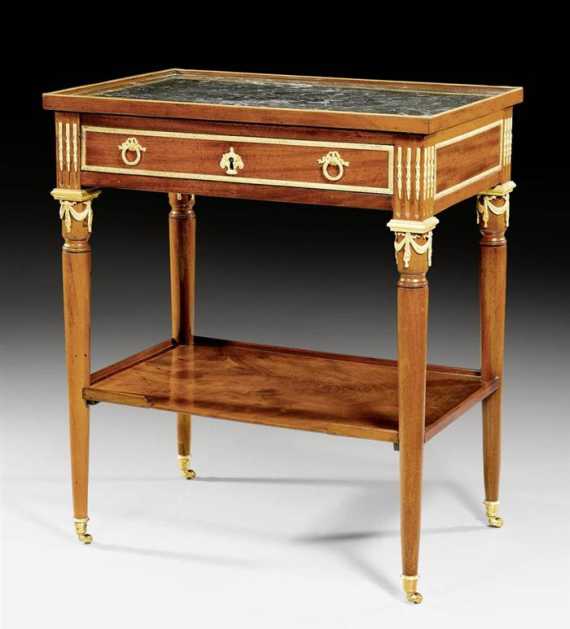 Appraisal: GUERIDON Louis XVI and later Paris Shaped and fluted mahogany