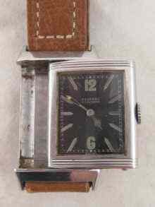 Appraisal: A steel Jaeger Le Coultre Reverso the case numbered the